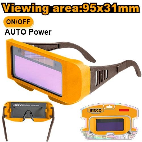 Auto-darkening welding glasses