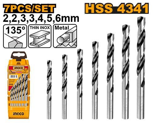 7Pcs HSS twist drill bits set