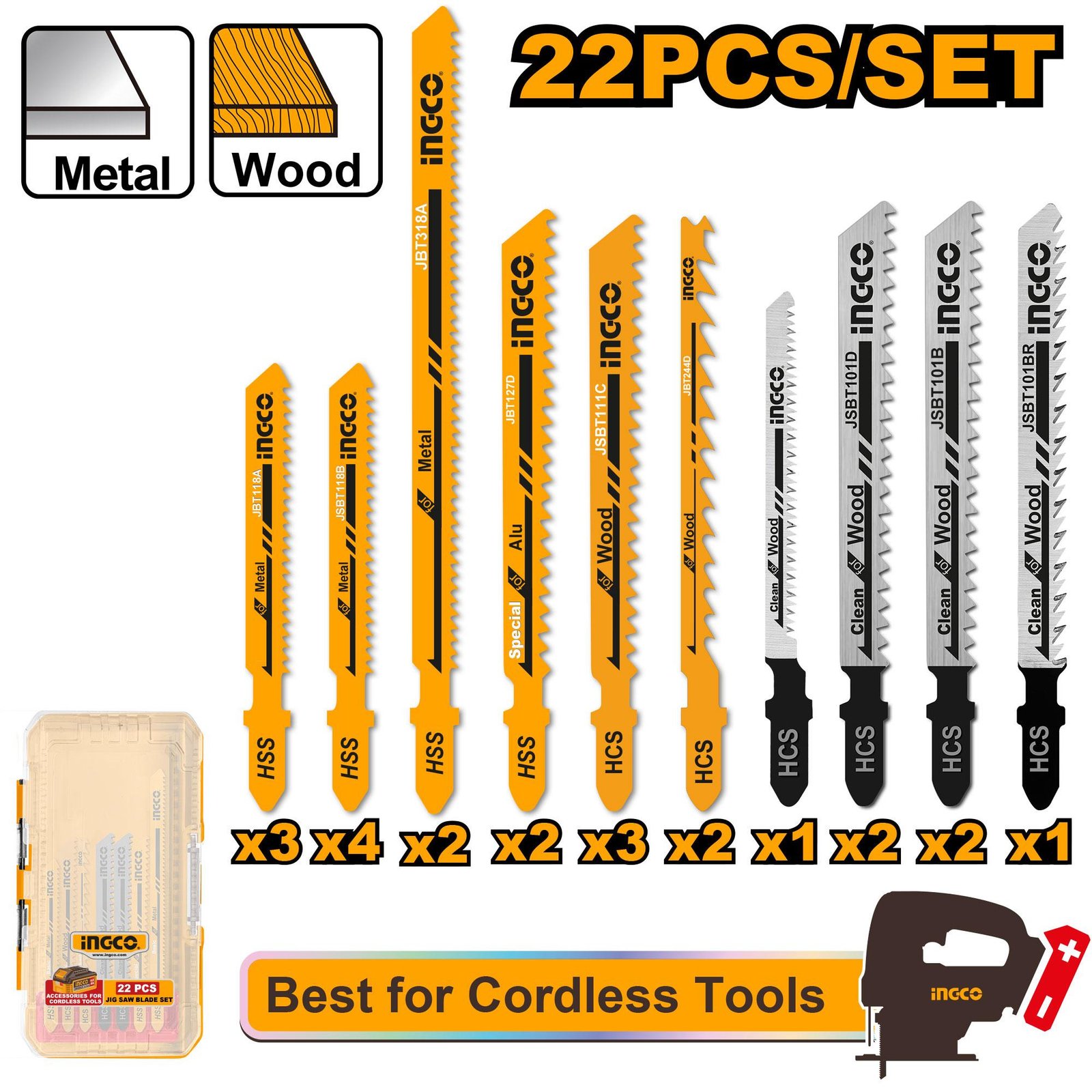 Jig saw blade set