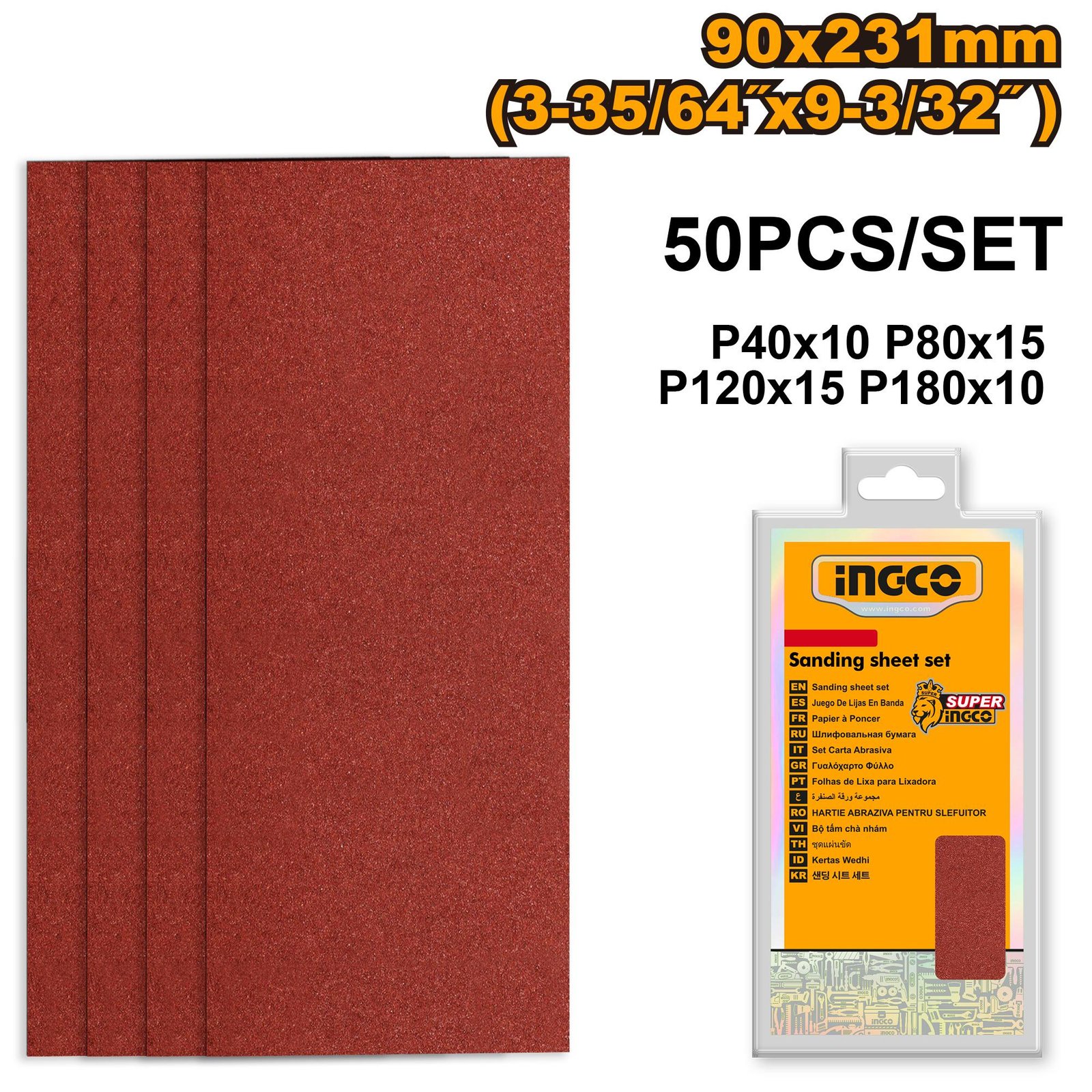 Sanding sheet set