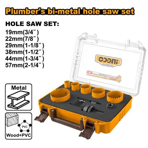 9 Pcs Plumber's bi- metal hole saw set