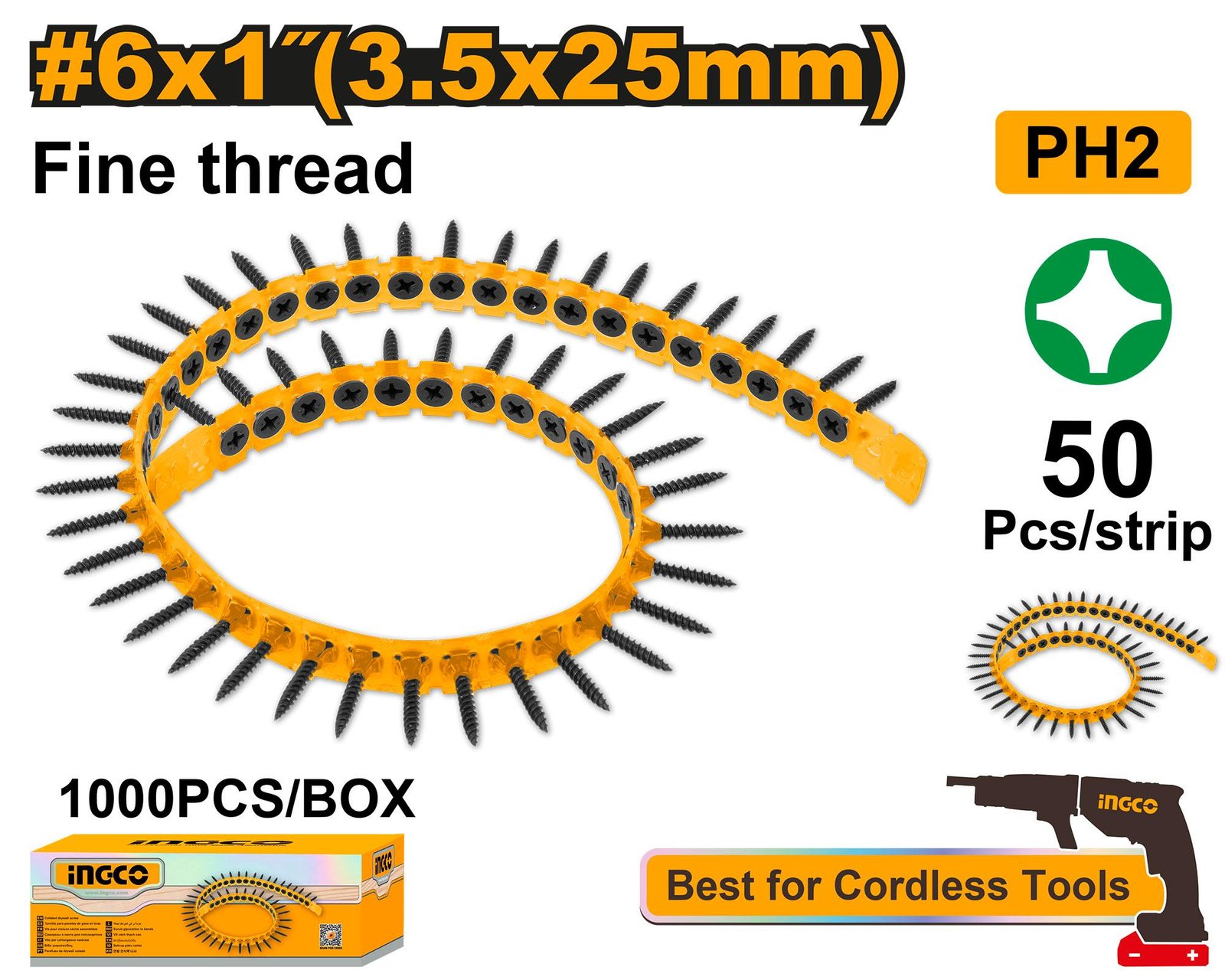 Collated drywall screw