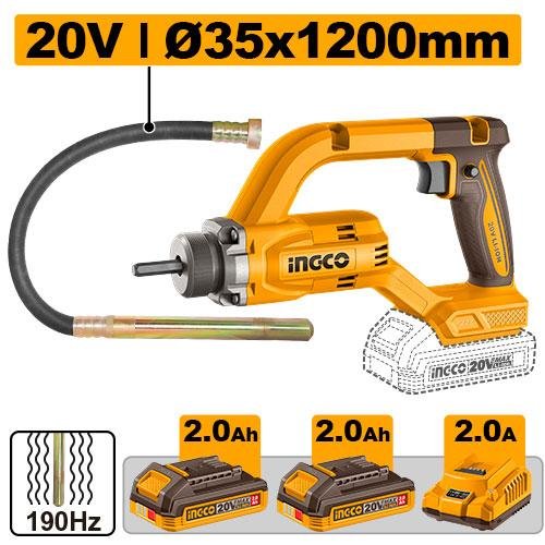 Cordless concrete vibrator