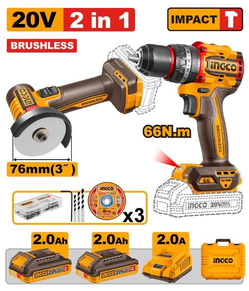 2 Pcs Cordless combo kit