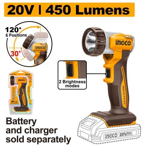Cordless work lamp