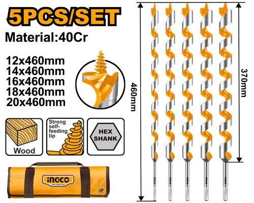 5 Pcs Auger drill bits