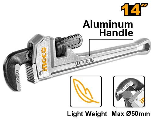 Aluminum handle pipe wrench