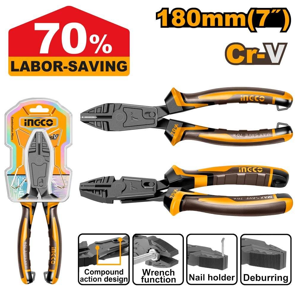 Compound action combination pliers