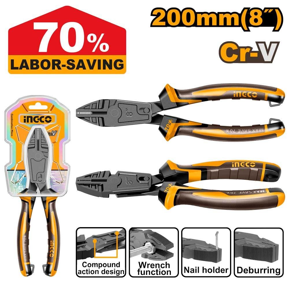 Compound action combination pliers