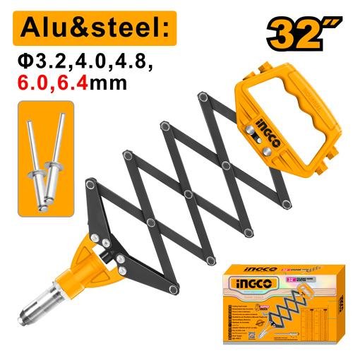 Folding hand riveter