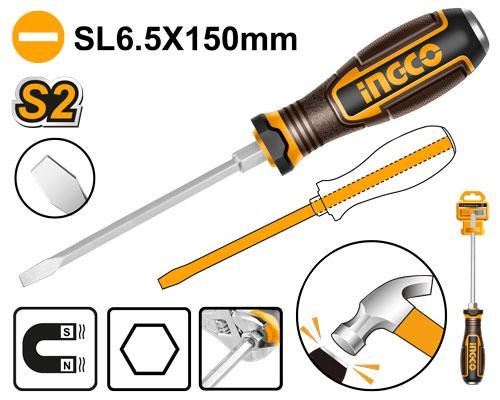 Slotted go-through screwdriver