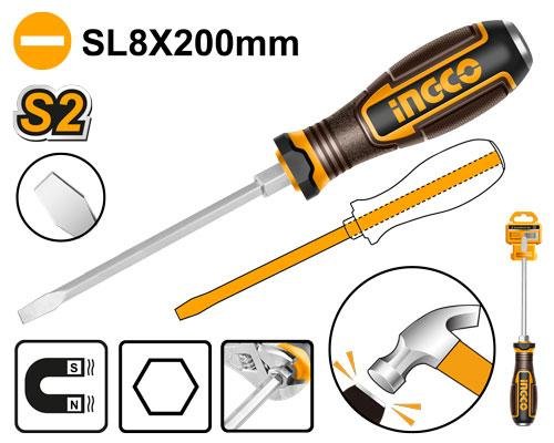 Slotted go-through screwdriver