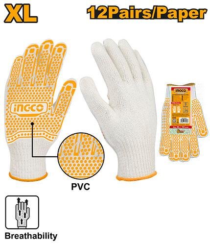Knitted&PVC dots gloves