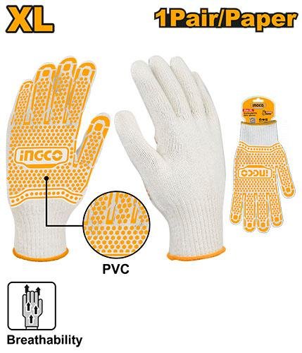 Knitted & PVC dots gloves