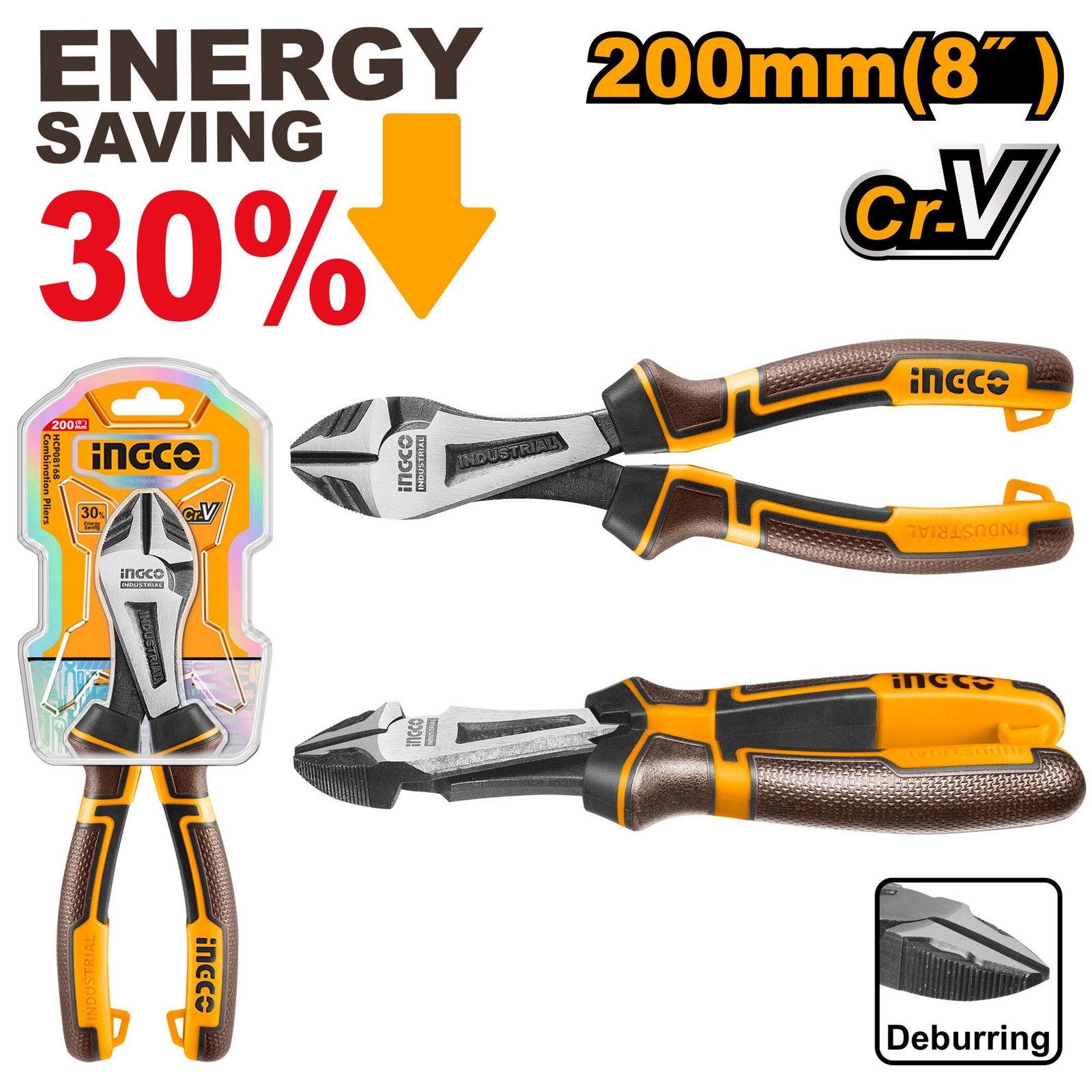 High leverage heavy- duty diagonal cutting pliers