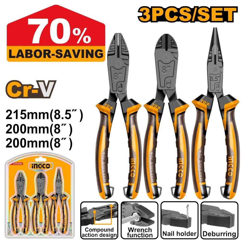 3 Pcs Compound action pliers set