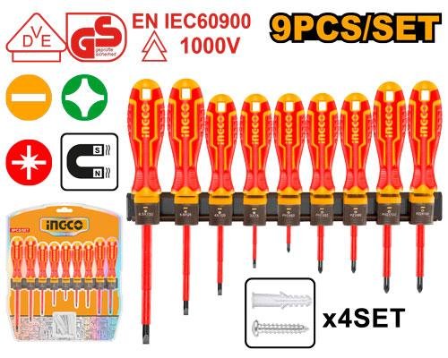 9 Pcs insulated screwdriver set