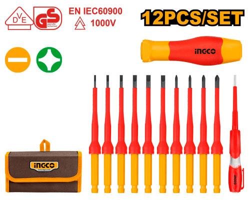 12 Pcs interchangeable insulated screwdriver set