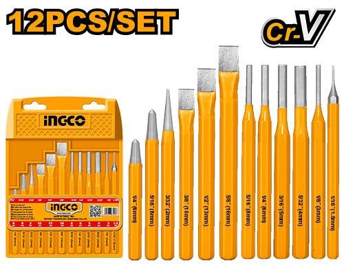12 Pcs Cold chisel and punch set
