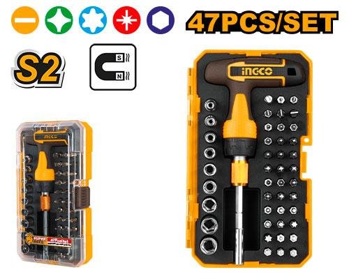 47 Pcs t-handle wrench screwdriver set