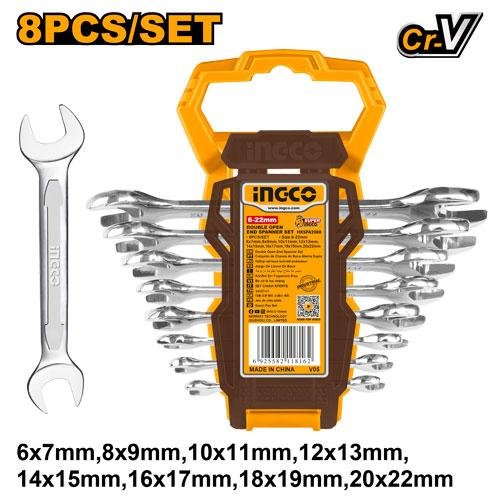 8Pcs Double open end spanner set