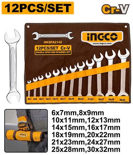 12Pcs Double open end spanner set