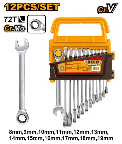 12 Pcs ratchet spanner set