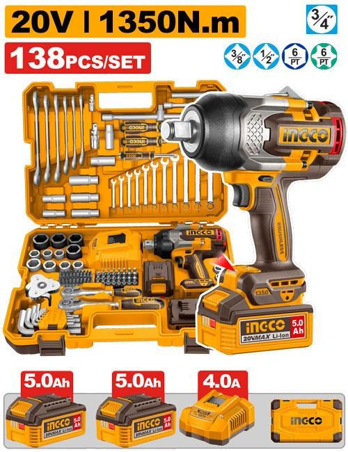 138 Pcs Cordless impact wrench tools set
