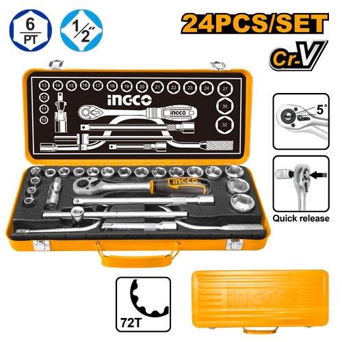 24 Pcs 1/2" socket set