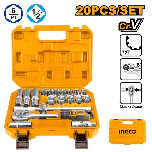 20 Pcs 1/2" socket set