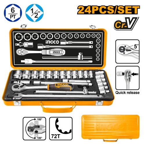 24 Pcs 1/2" socket set