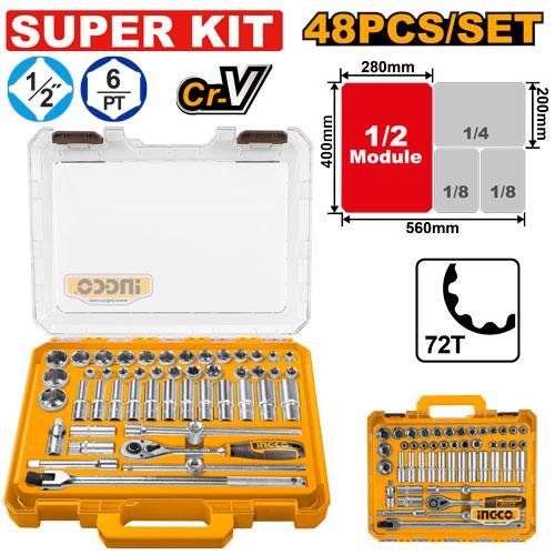 48 Pcs 1/2" DR. Socket set