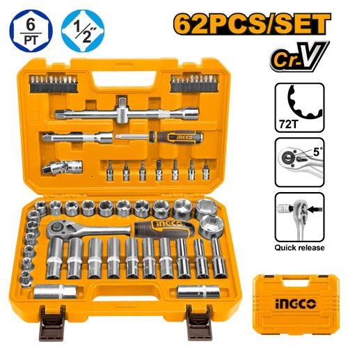 62 Pcs 1/2" socket set