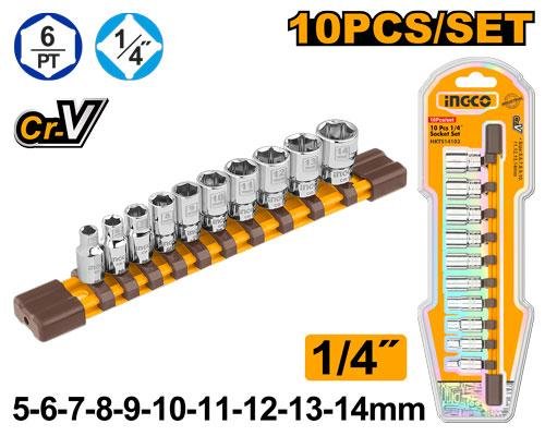 10 Pcs 1/4" socket set