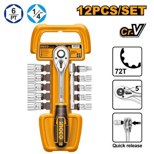 12 Pcs 1/4" socket set