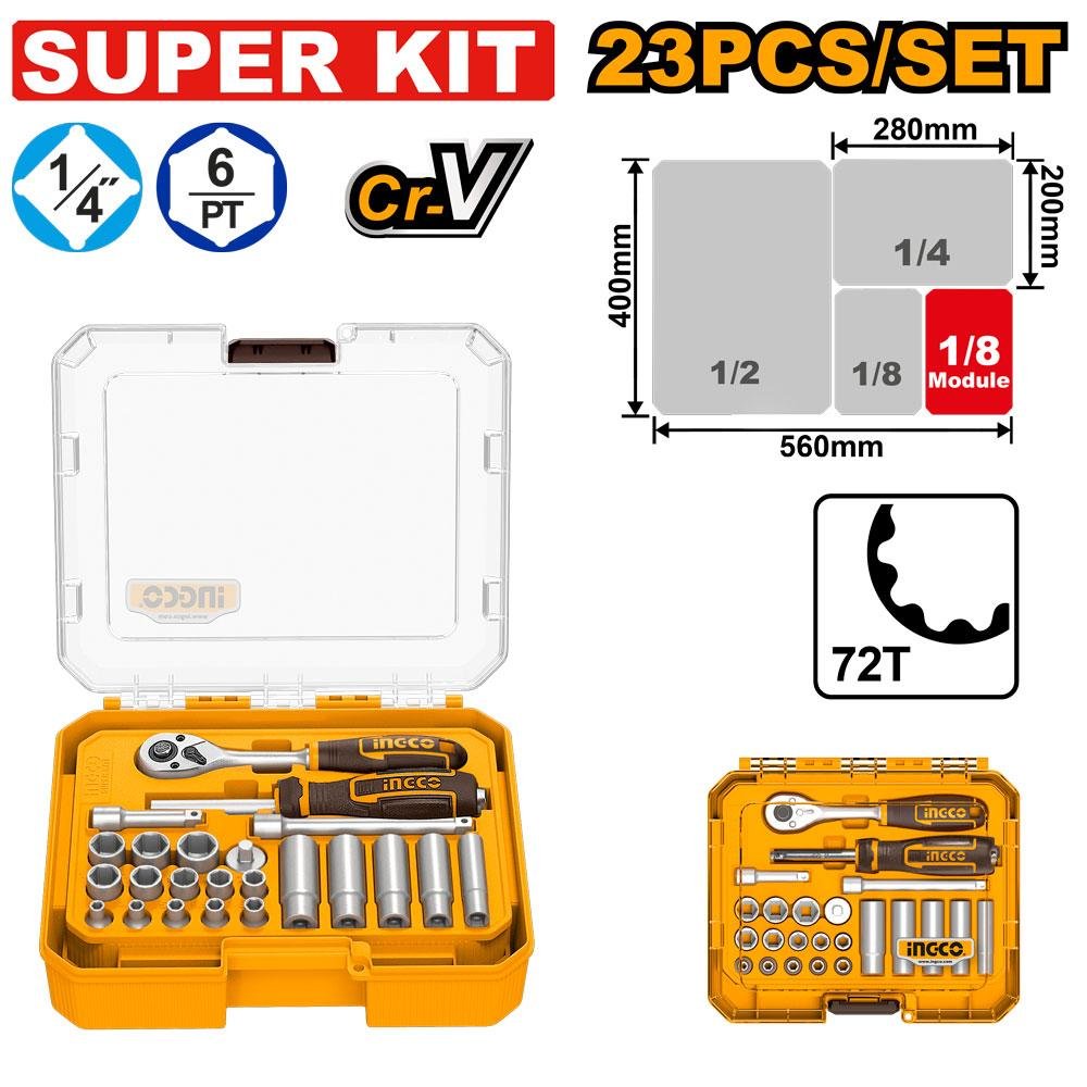 23 Pcs 1/4" DR. Socket set