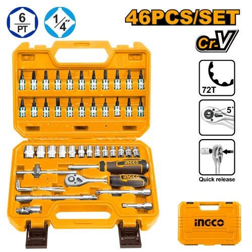 46 Pcs 1/4" socket set