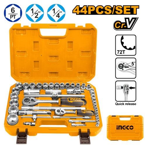 44 Pcs 1/4"&1/2" socket set