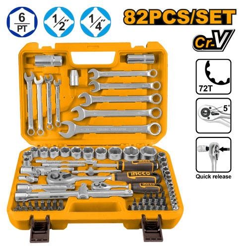 82 Pcs 1/4"&1/2" Socket set