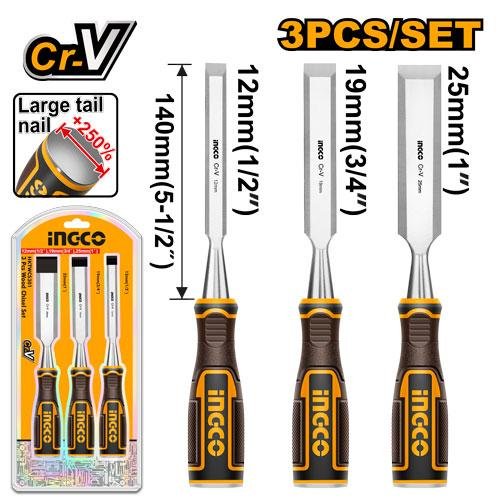 3 Pcs wood chisel set
