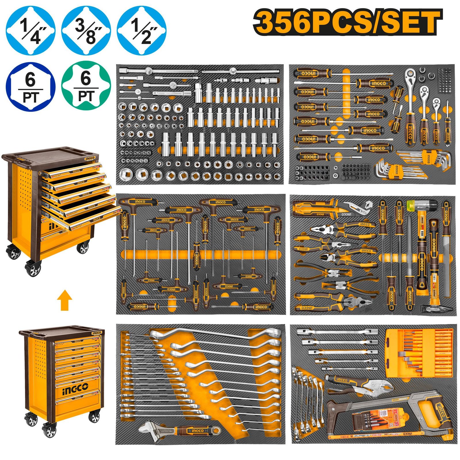 356 Pcs tool chest set