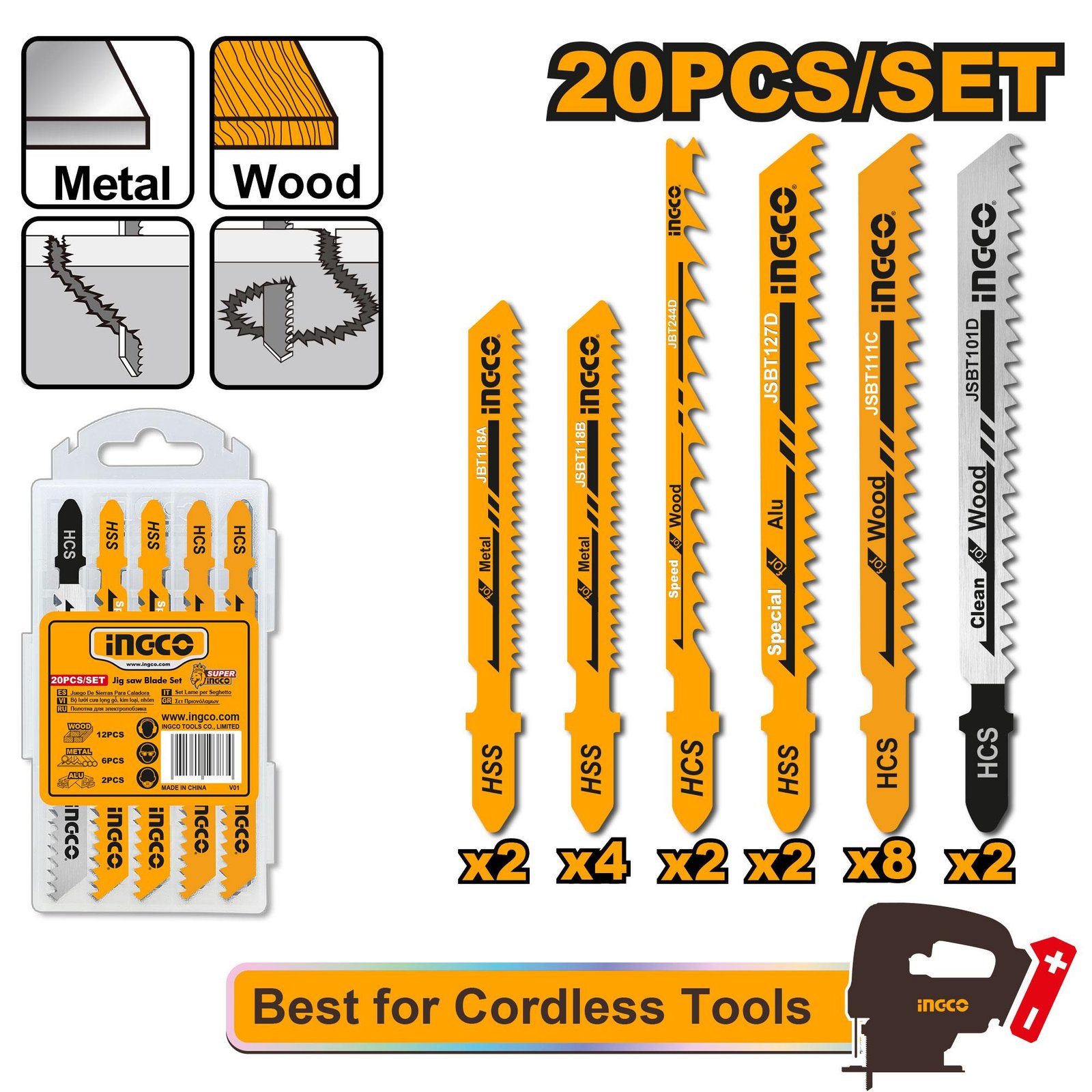 20Pcs Jig saw blade set