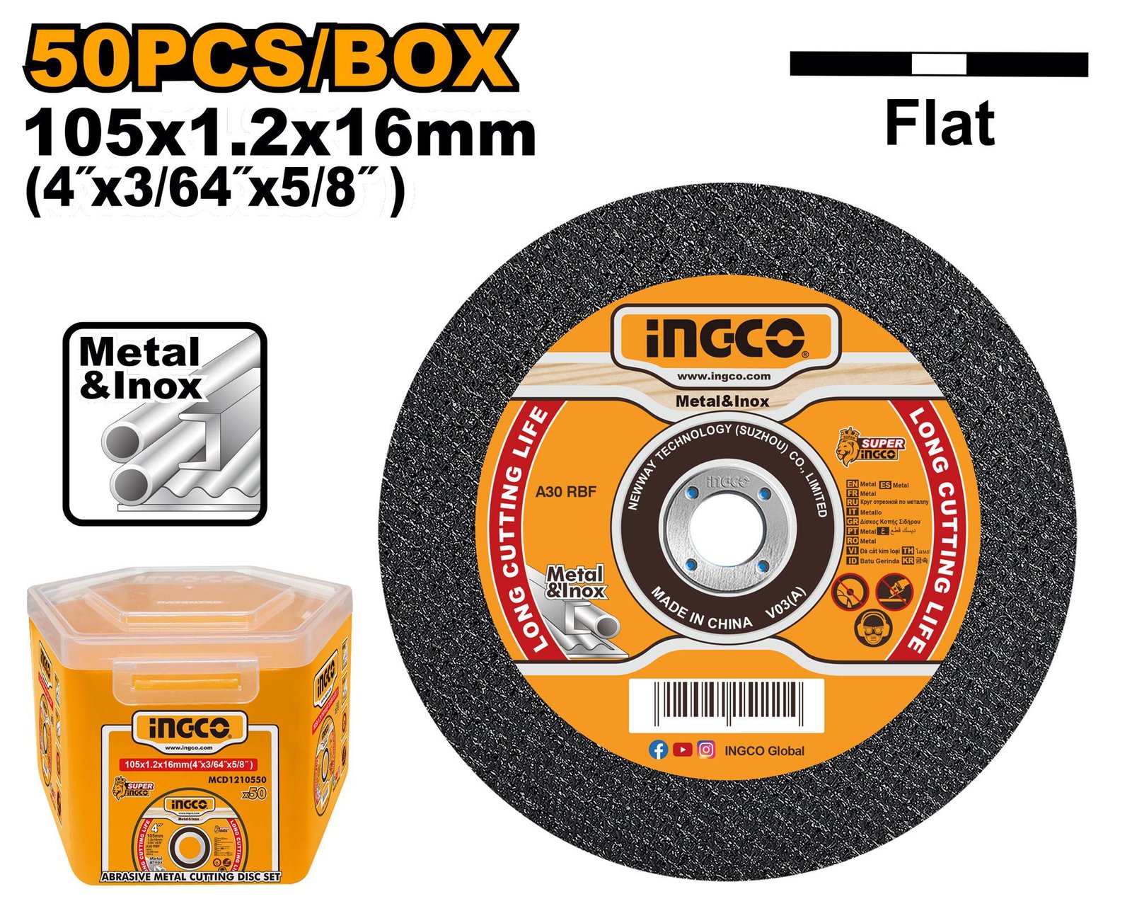 Abrasive metal cutting disc set