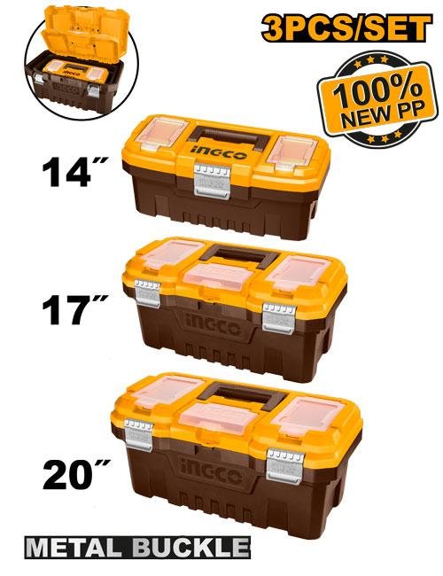 3 Plastic tool boxes set