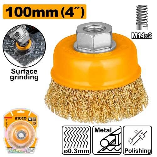 Cup wire brush with nut