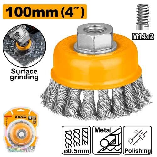 Cup twist wire brush with nut