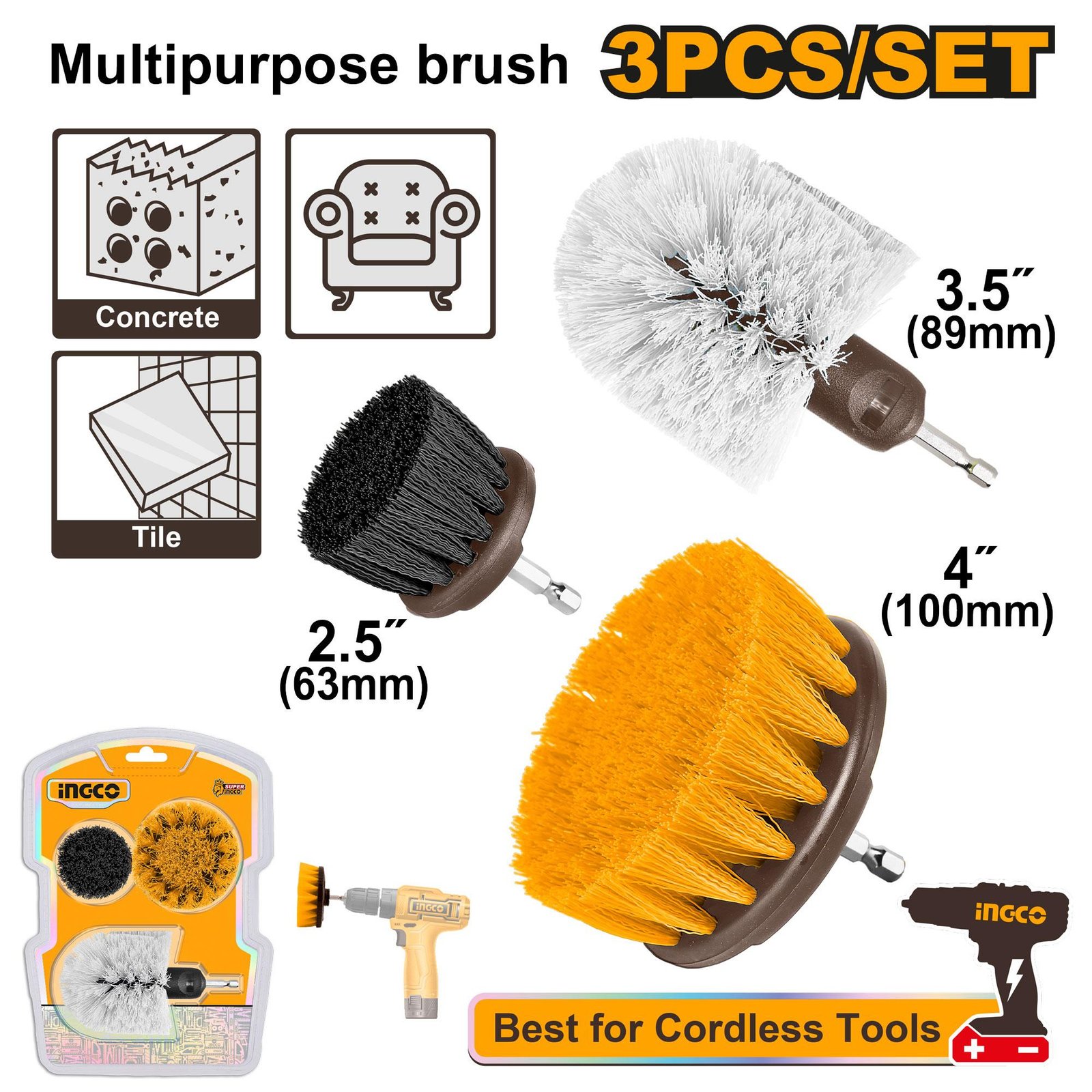 3 Pcs Multipurpose brush set