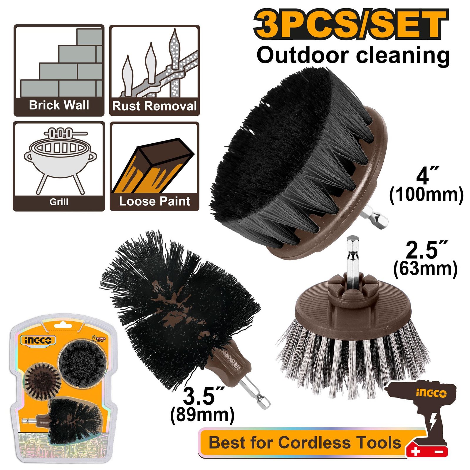 3 Pcs Multi-purpose brush set