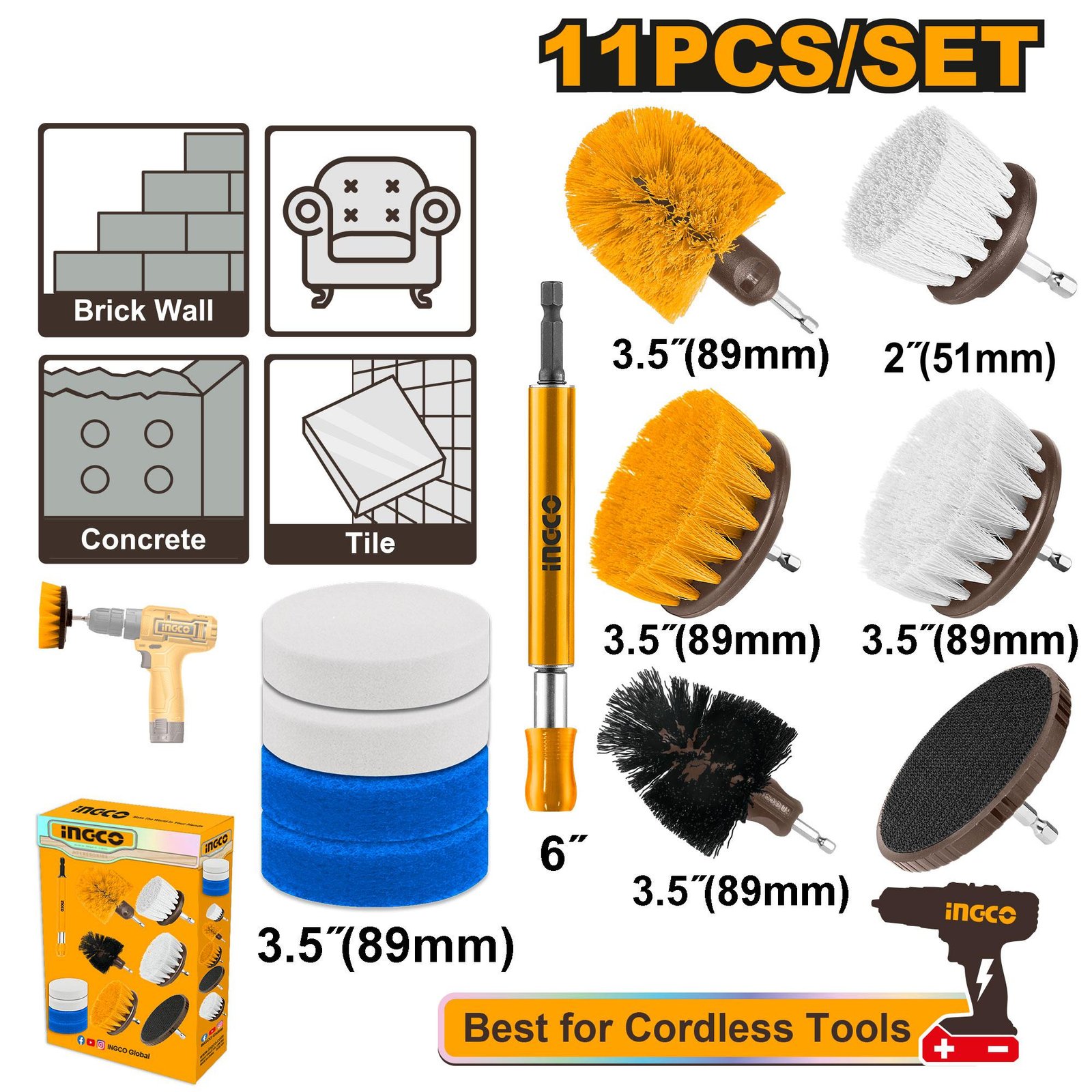 11 Pcs Cleaning brush set