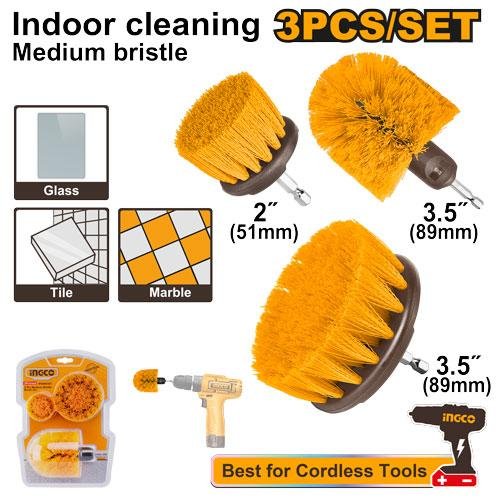 3 Pcs Medium bristle brush set